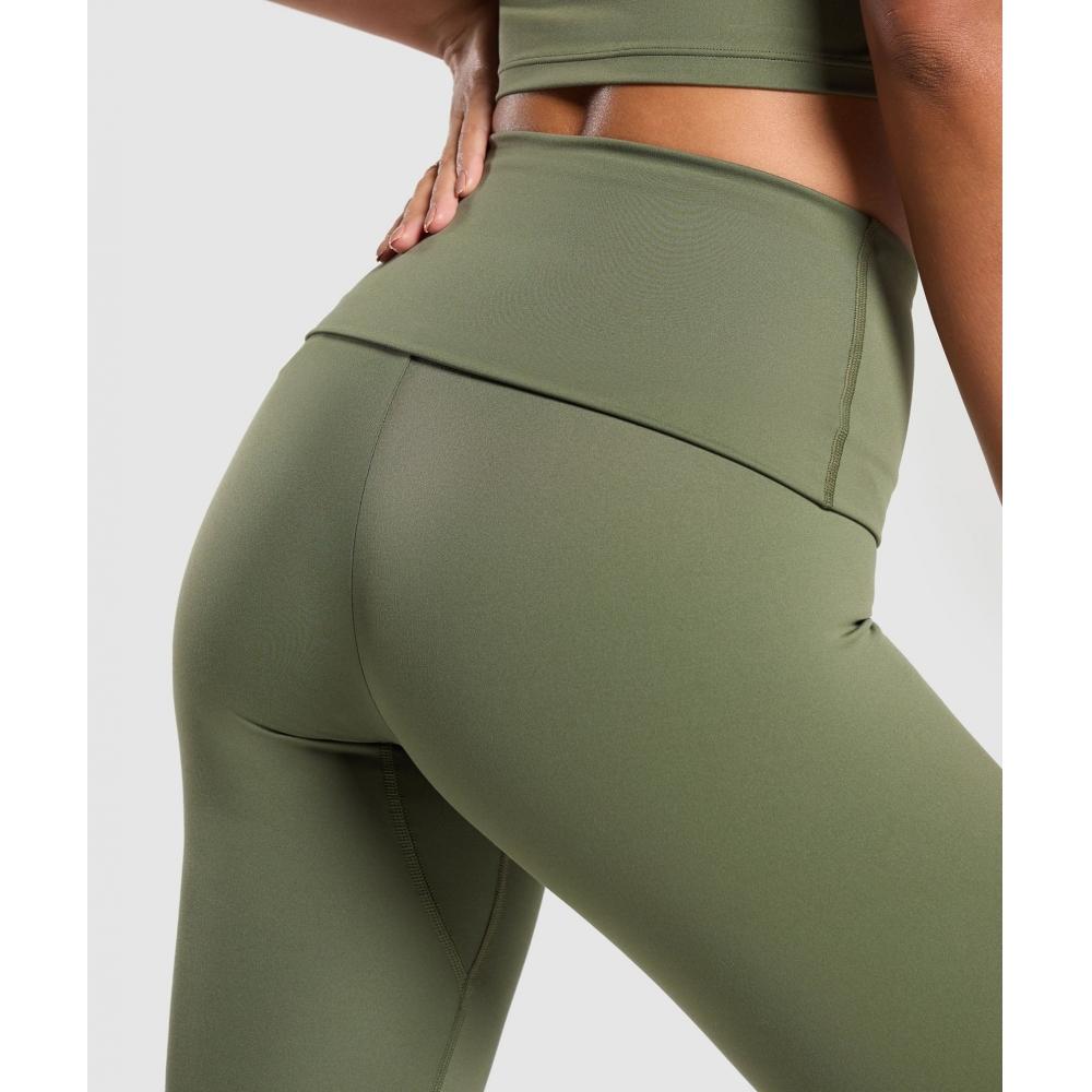 Gymshark Everyday Foldover Leggings Core Olive B1b7g Ecbg