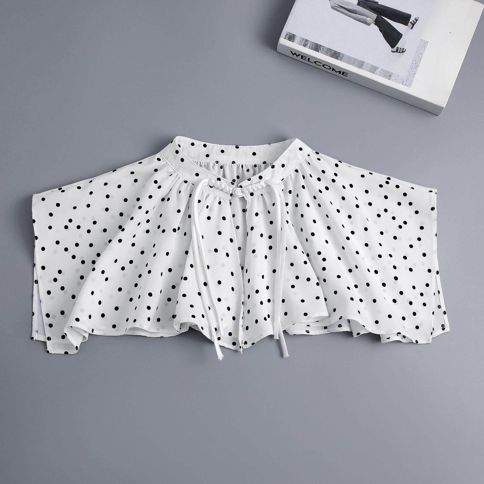 

Модный в горошек с оборками съемный декоративный воротник-шаль на плечи аксессуар-накидка