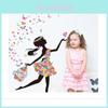 Adorable Pvc Girl Art Wall Stickers For Kids Rooms With Butterfly And Flower Patterns