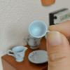 5Pcs/Set Model Miniature Porcelain Tea Cup Set Teapot Miniature Scene Toy  Miniatures Scene