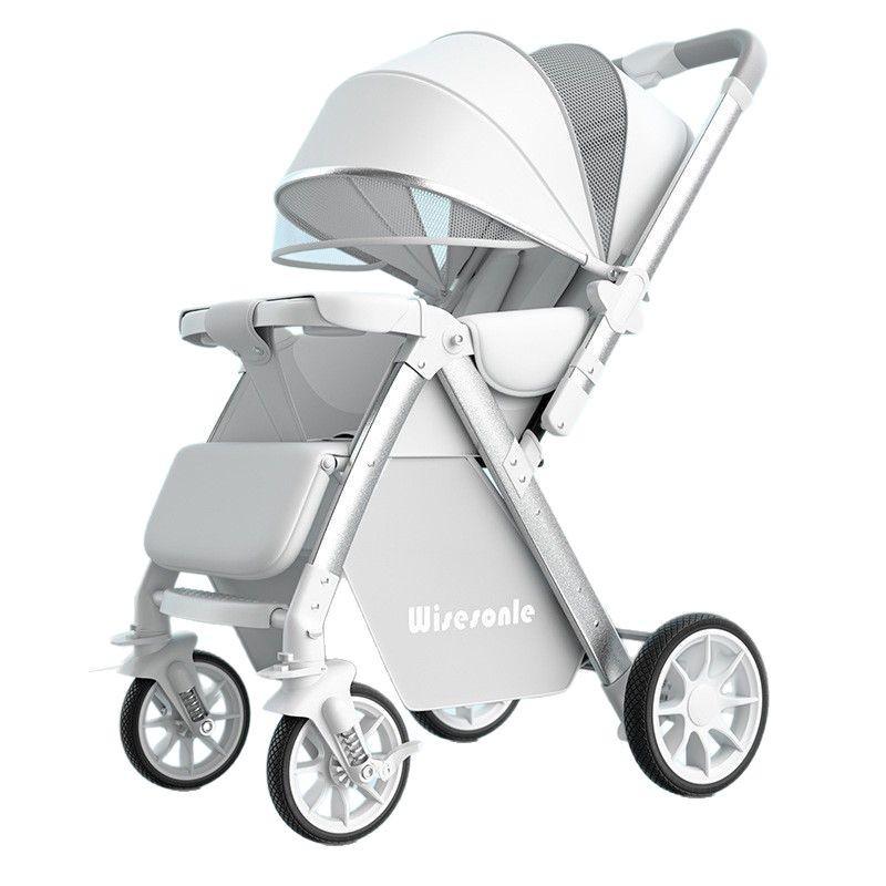 Convertible Lightweight Baby Stroller: High Landscape, Foldable, Shock-Absorbing for Sitting or Lying