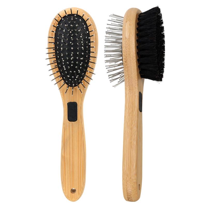 

Pet Double-Sided Grooming Comb for Dogs & Cats - Carbonized Bamboo Detangling & Loose Hair Removal Model 90543