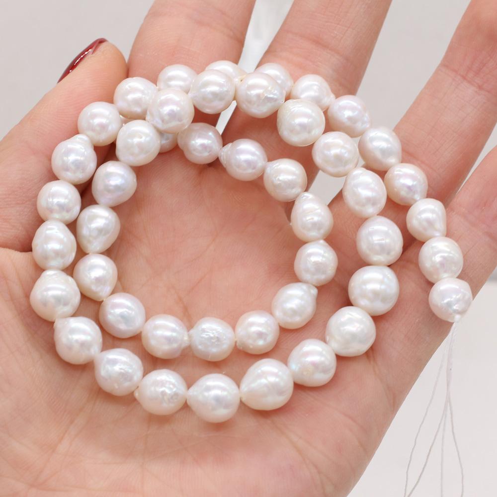 

1String, Round Baroque Pearls, White Natural Freshwater Pearl Beads, 8-9 mm, for DIY Necklace Bracelet Accessories, Jewelry Making, 36cm 1String/8-9mm-36cm белый