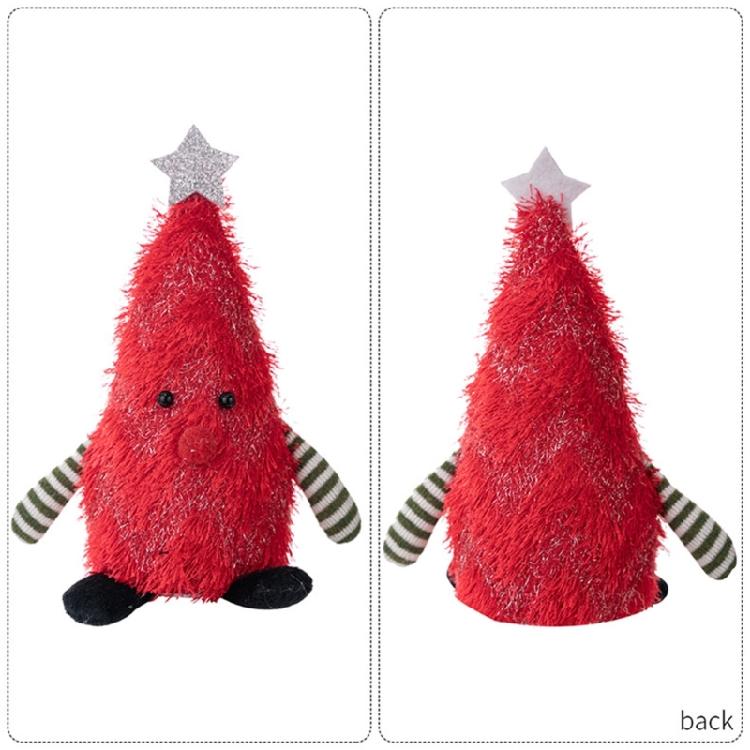 No Cord Needed Plush Christmas Tree Decors with Gentle Light Kids Room Holiday Decoration for Night Ambiances