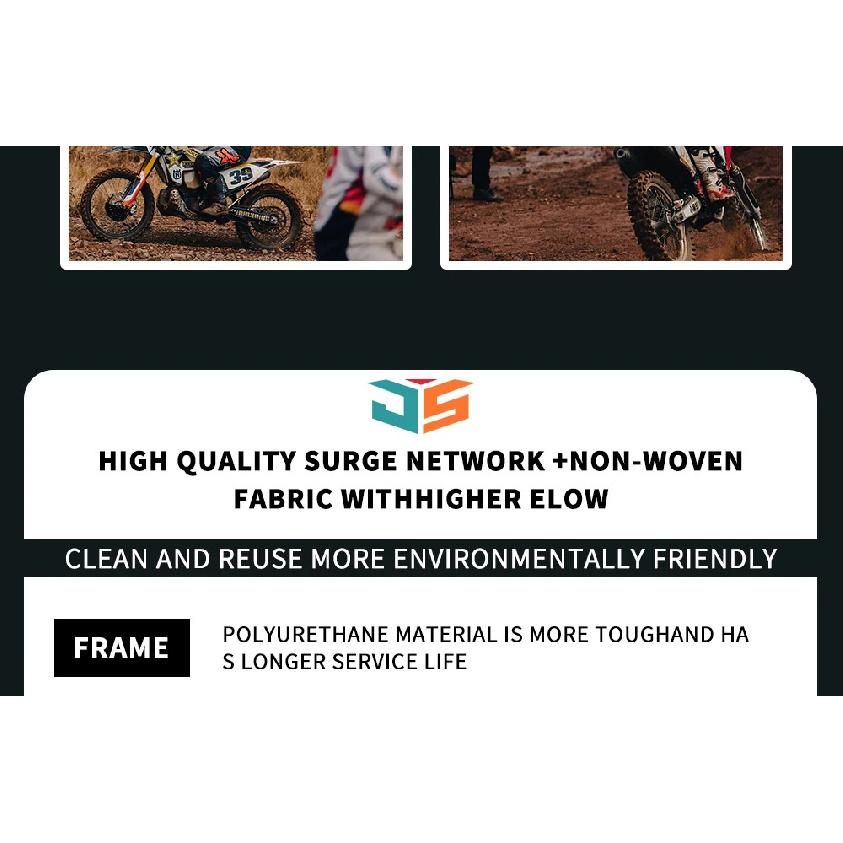 JSBM Motorcycle Washable Air Filter Intake Cleaner For Kawasaki Z800 Z750 2004- 2007 2008 2009 2010 2011 2012 Z1000 ZR1000 03-09