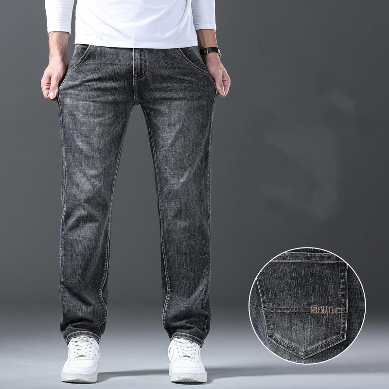 High-end Jeans Men's Spring and Autumn Straight Loose Stretch Young and Middle-aged All-match Long Pants Men's Spring and Autumn Models