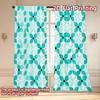 Set Of 2 Flat Printing Curtains Without Rod Geometric Blue White Design Holiday Women Is Day Printed Versatile Curtain Polyester