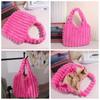 Solid Color Plush Handbag Large Capacity Plush Shoulder Bag Gift Plush Tote Bag  Female/Girls