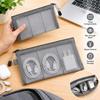Mesh Fabric Electronics Organizer Pouch See Through Mesh Zipper Pouch  Travel Organization