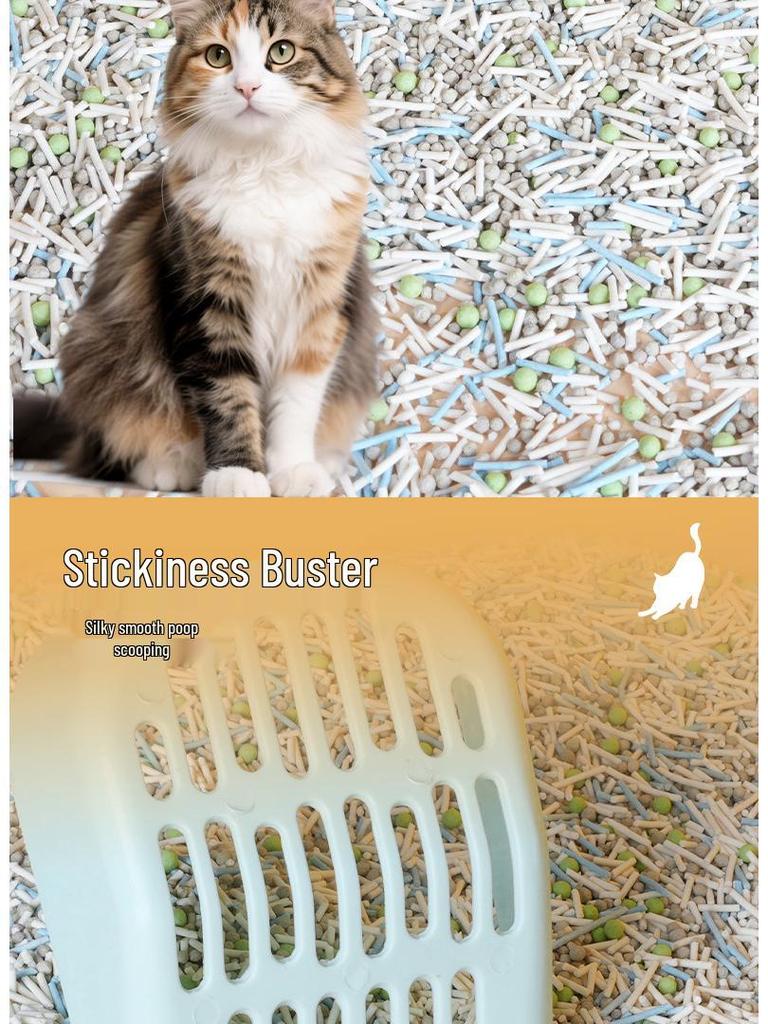Pu Li Tapioca Mixed Cat Litter: Deodorizing Low-Dust Tofu & Bentonite Blend, Economical 5 Jin Pack for Kittens
