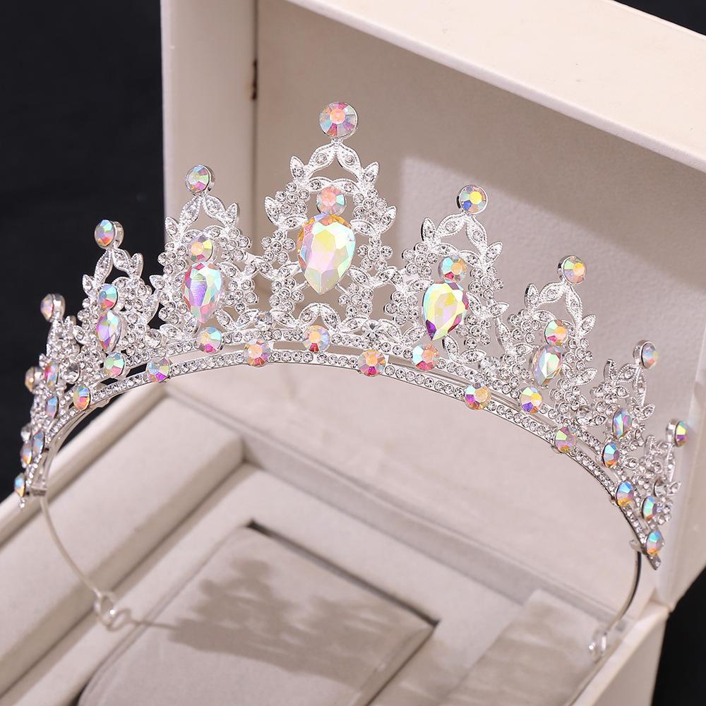 Purple Bridal Tiara Baroque Crown Rhinestone Tiara Princess Crown Wedding Hair Accessories Dress Accessories