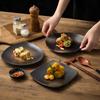 Plate Retro Vegetable Plate Ceramic Western Plate Creative Steak Plate Restaurant Dessert Plate Square Plate Fruit Salad Plate