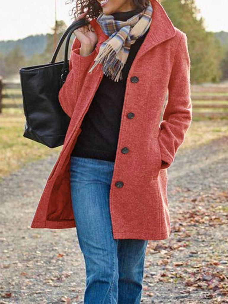 2023 Autumn/Winter Thick Woolen Women's Mid-Length Coat