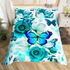 Butterfly Bedding Set Twin Queen Rustic Butterflies Duvet Cover,Watercolor Comforter Cover Romantic Quilt Cover for Girls Woman
