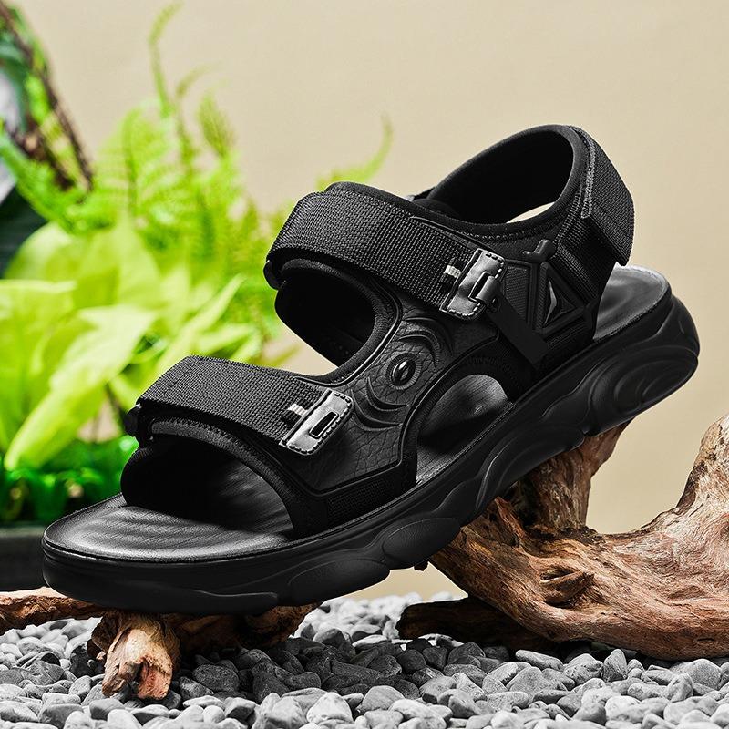 Sandali da uomo con cinturino regolabile, suola spessa, antiscivolo, per esterni, casual, traspiranti, scarpe estive
