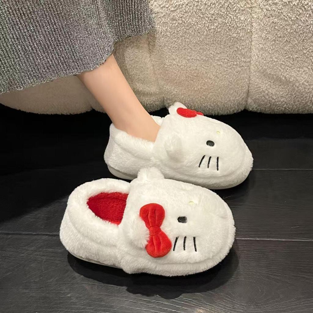 Women's Cute Ins-Style Fluffy Cotton Cat Slippers, Soft-Sole for Outdoor/Indoor, Perfect for Autumn/Winter Wear