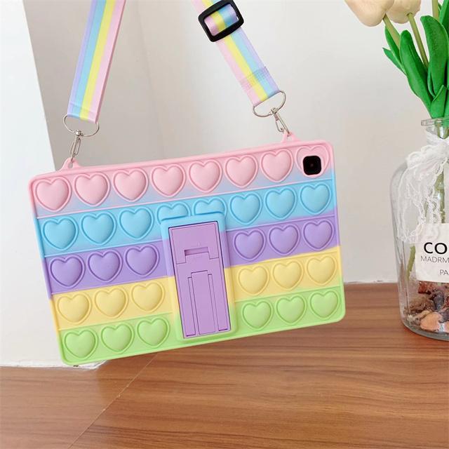 Cartoon Unicorn Astronaut Pig Kids Bubble Case pro Samsung Galaxy Tab A8 10.5 SM-X200 X205 S6 A7 Lite T500 P610 T290 T220 silikonový obal na tablet