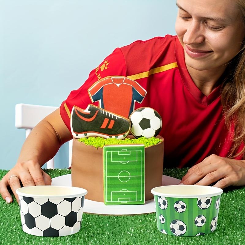 10PCS Soccer Theme Disposable Paper Cups and Bowls Set, Snack Serving for Birthday Baby Shower Party