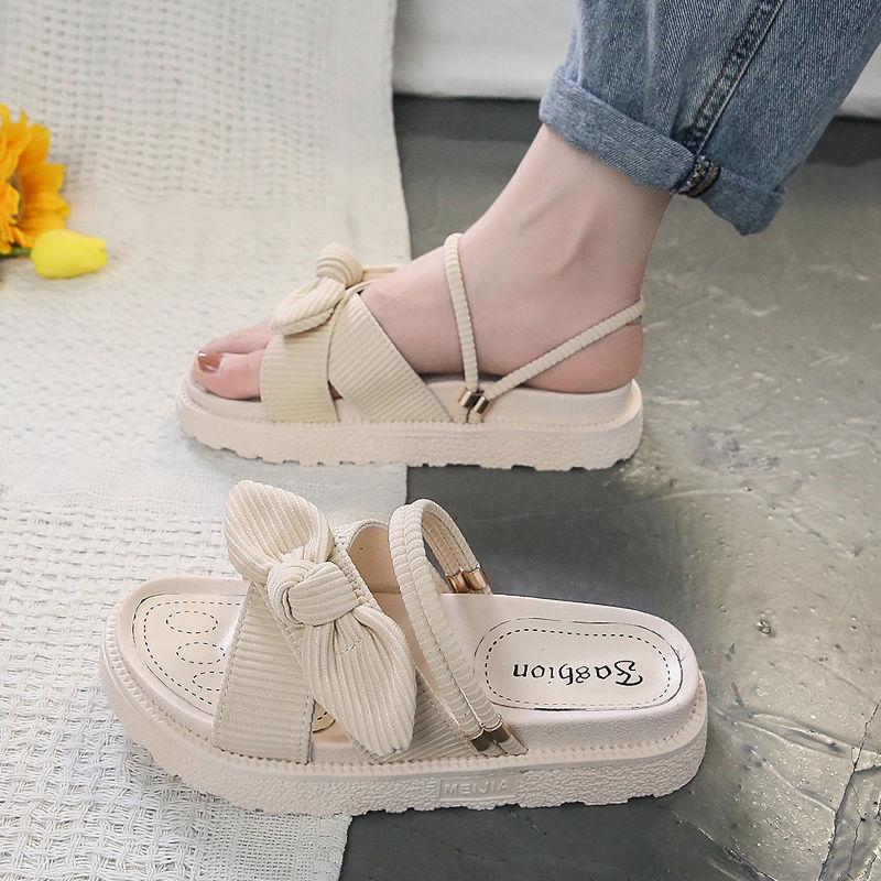 Fashion Sandals Woman Platform Roman Butterfly Shoes Green 2024 Flat-heeled Comfortable Strappy Orthopedic Summer New Sandals for Women