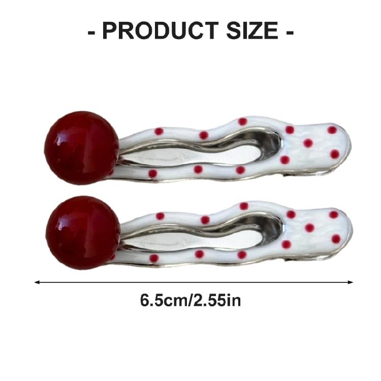Retro Inspired Polkas Dot Heart Hair Accessory Metal Hair Clip Durability Construction Hairpin For Long Lasting Wear