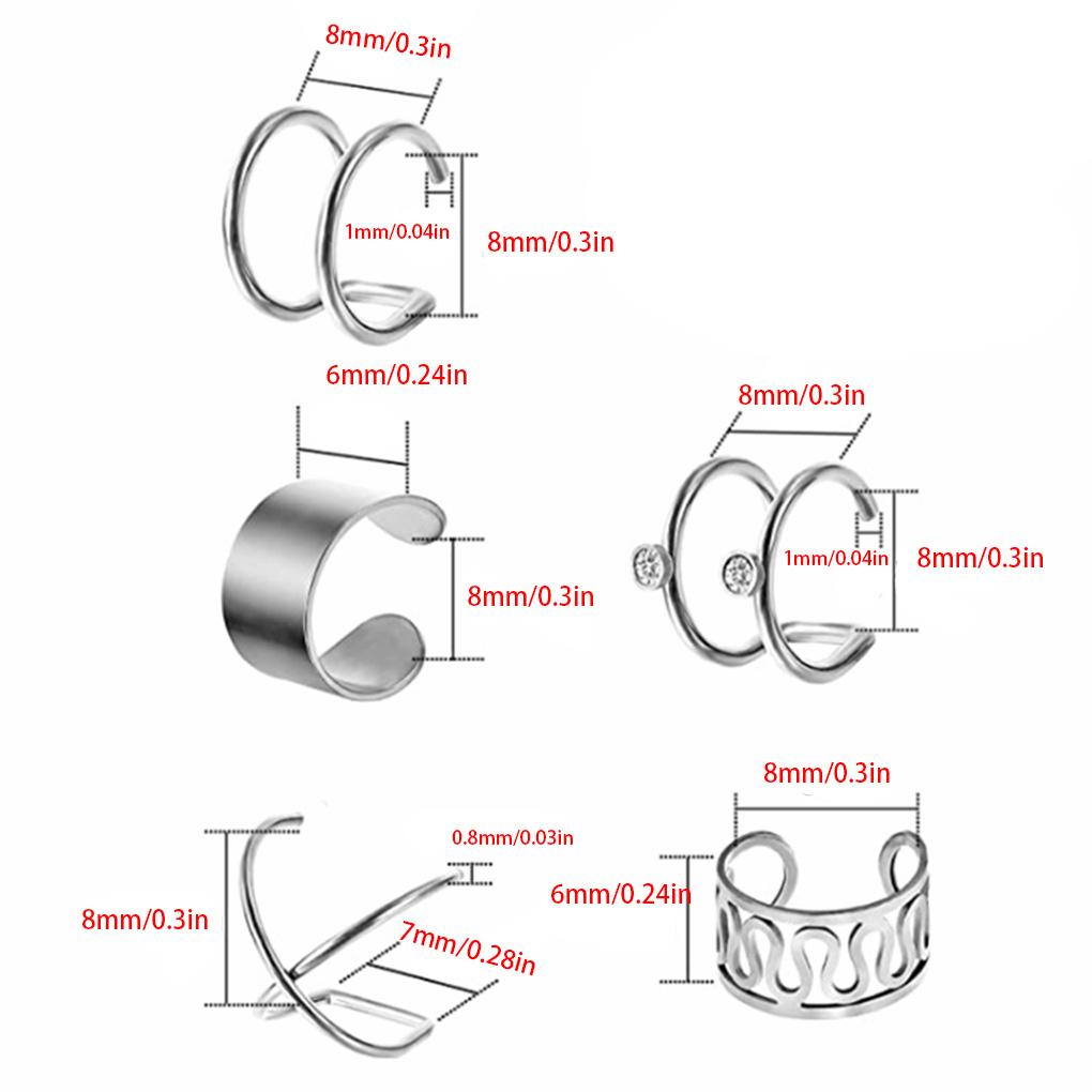 10 Pairs Ear Clips Stainless Eardrop Sets Unisex Non-Pierce Alloy Clips