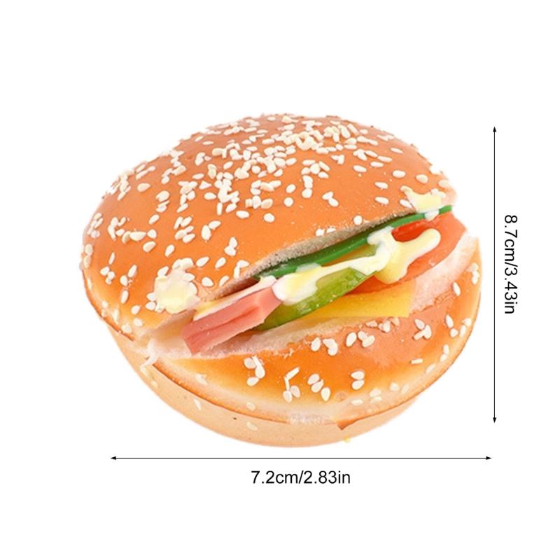 Realistic Artificial Hamburgers Artificial Food Bread Model PU Texture Perfect for Restaurant Displays and Photography