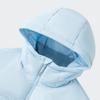 Adidas Puffy Down Series Solid Color Soft Hooded Zipper Loose Water-Resistant Warm Puffer Jacket Women Outerwear Ice-Crystal-Blue JV6190