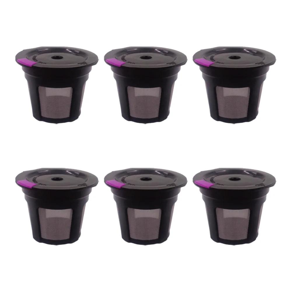 1-6PCS Reusable K Cups for Keurig Universal Refillable Eco-Friendly Coffee Filters with Spoon for Keurig 1.0/2.0 Mini Plus Serie