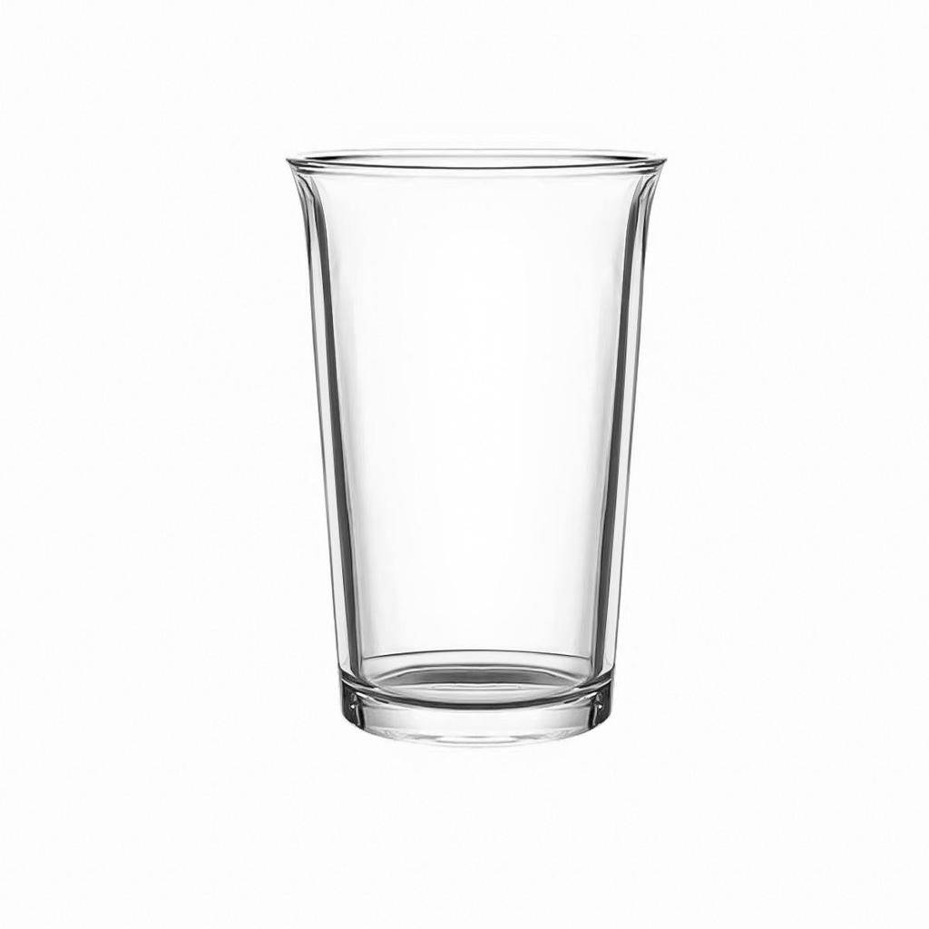 Transparent Rolled Edge Glass Cup – Stylish for Coffee, Cold Beverages, or Milk Tea
