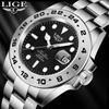 LIGE Men's Watch Luxury Fshion Stainless Steel Quartz Wristwatch 30M Waterproof Date Casual Business Male Clock Montre Homme+BOX