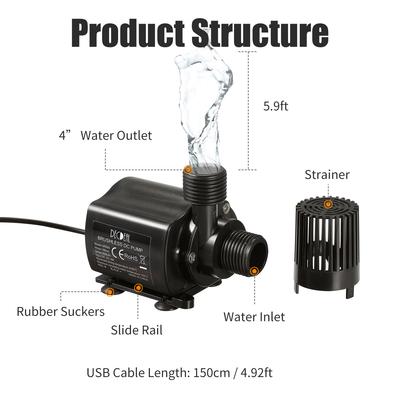 DECDEAL Безщітковий USB насос для води з фільтром Ультратихий DC12V Мікро безщітковий насос для води та олії Водонепроникний Занурювальний