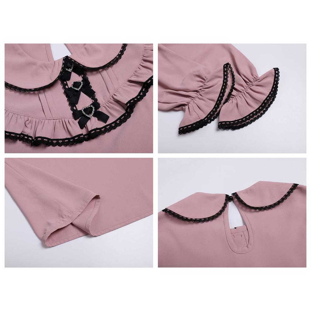 [Milky Time] Women's Casual Blouse and Skirt Set (L)