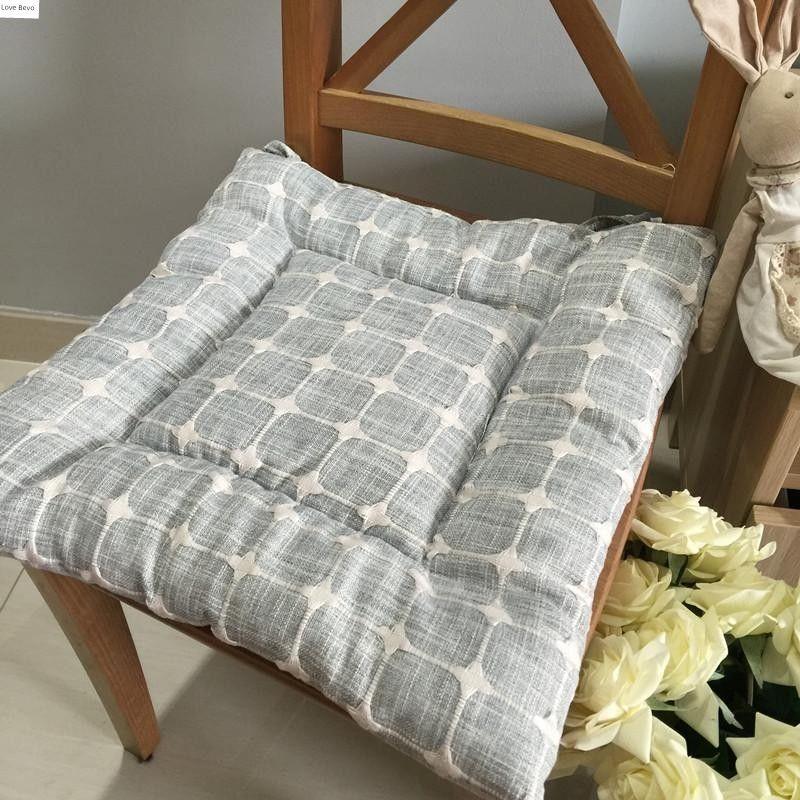 

Хлопок и Лен Клетчатая Ткань Подушка для Офисного Стула Повседневный Пасторальный Gray(Small Gingham) 40X40cm