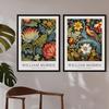 Framed William Morris Wall Art Set of 2 Vintage Botanical Birds Posters William Morris Exhibition Print for Dining Room Office Bedroom 12x16in