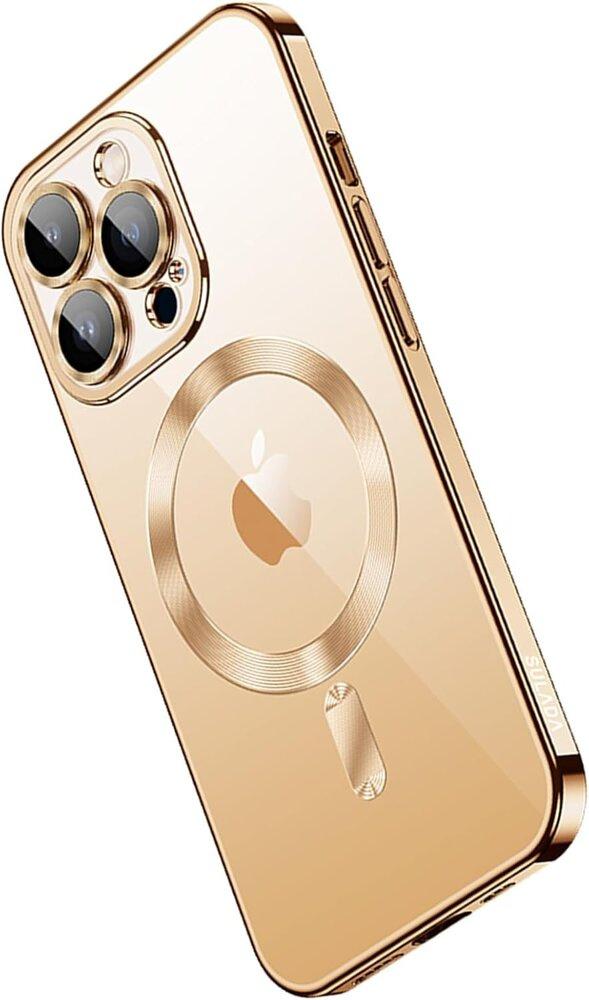 iPhone 14 Pro Case, Electro MagSafe, Gold + Screen Protector