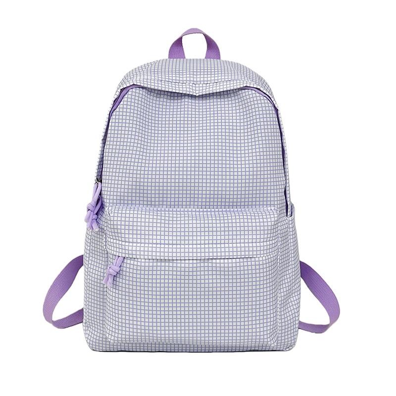Student Schoolbag Large Capacity Check Backpack