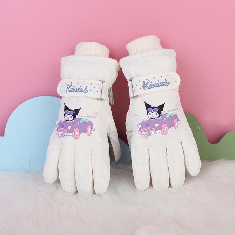 Children's Winter Ski Gloves: Thick, Cold-Proof, Waterproof, Windproof, Non-Slip, Warm Cotton for Ages 3-17.