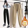 Winter Harlan Bunched Feet and Fleece Embroidered Thick Sweatpants