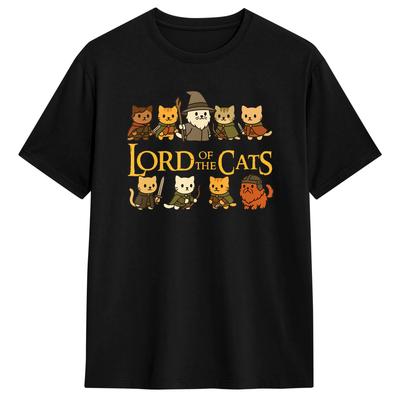 Lässiges T-Shirt Sommer Lord der Katzen Hip Hop T-Shirts Baumwoll-T-Shirt für Mann Ästhetisch Günstiger Aufdruck Kurzarm Oberteil Tees