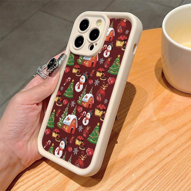 Colorful Christmas Pattern for iPhone16ProMax iPhone 14 Case 13/15 Cute Cartoon 12/11