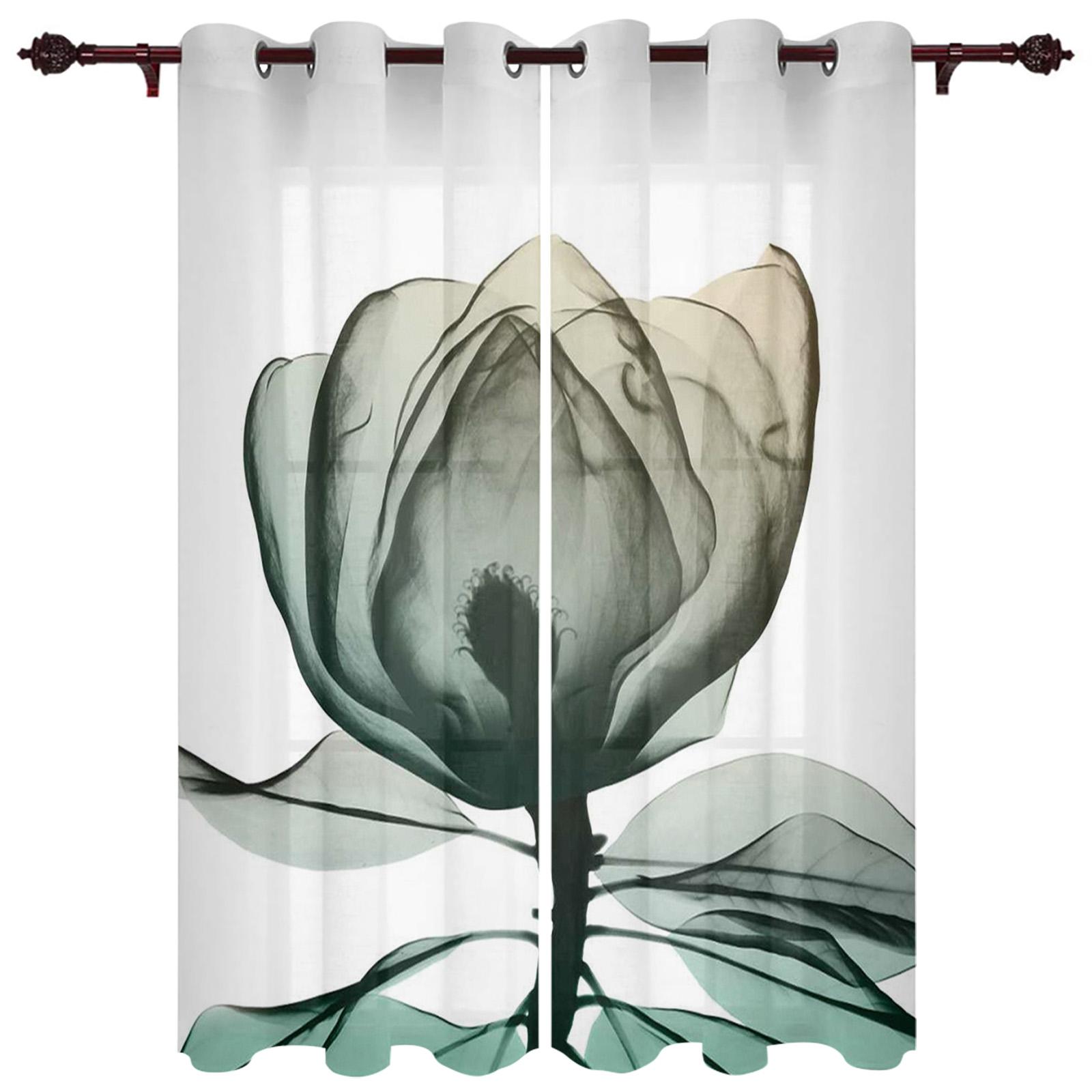 Цветы Блум Бирюзовые Растения Розы Оконные Шторы Для Гостиной Спальни Роскошные Домашние — фото 7