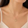 Women's 18K Gold Plated Stainless Steel Necklace with Zircon Inlaid Starfish - European and American Ocean Style
