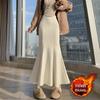 High Waist Woolen Fishtail Skirt - Autumn/Winter 2026, Slimming A-Line Long Skirt for Women.