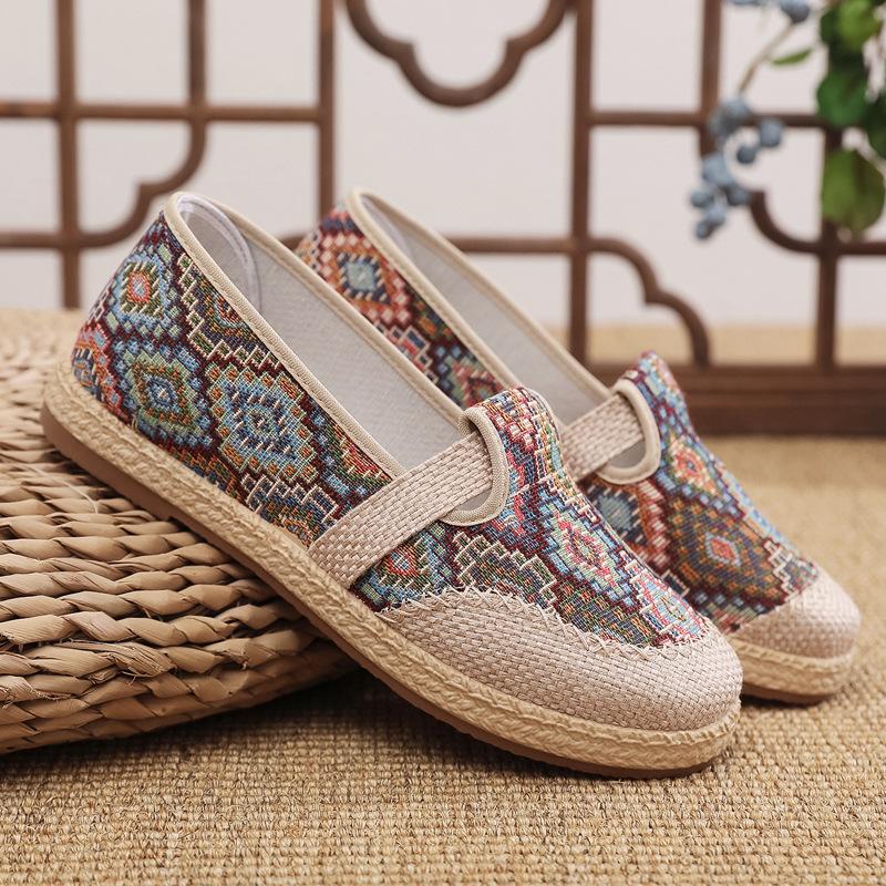 Customized cloth shoes women's shoes casual single shoes women's canvas shoes lazy fisherman shoes middle-aged and elderly mother shoes one pedal