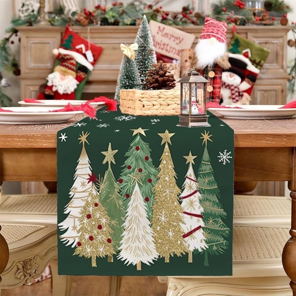 Desk Decor Christmas Table Runner Christmas Tree Xmas Tablecloth Christmas Table Flag  Living Room