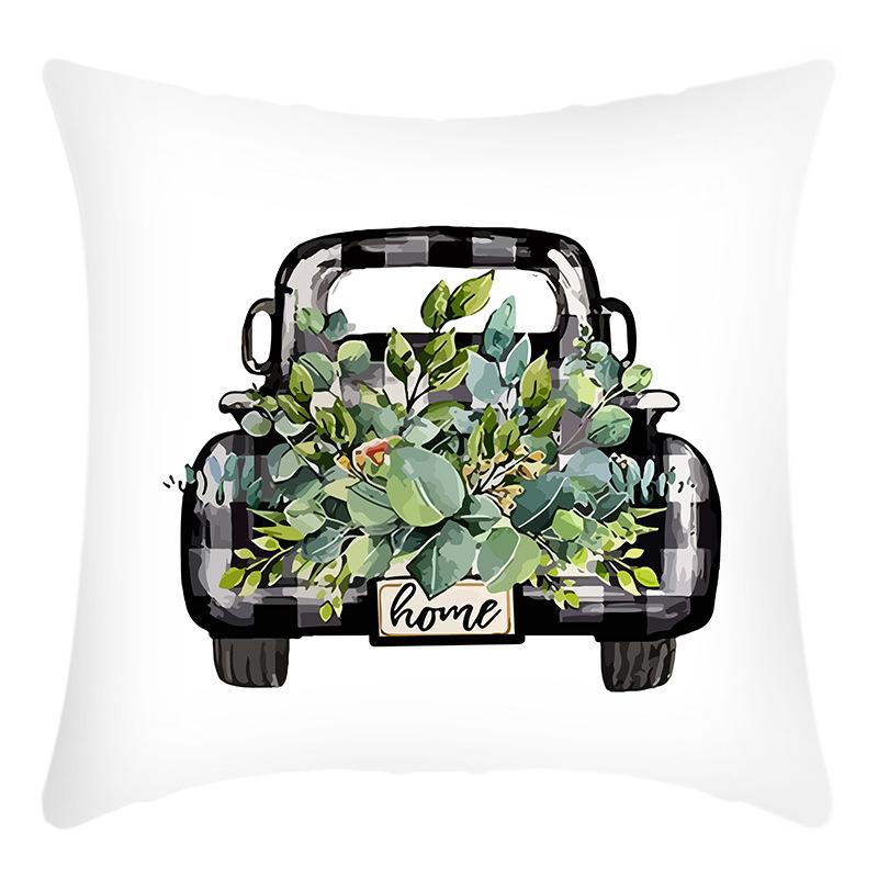 Fashionable Spring Flower Spring Elements Pillow Cover Linen Flower Cushion Pillow Cover