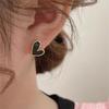 Sweet Girl Earrings Korean Version Temperament Love Design Sense Unique Minority Daily Accessories Simple Black Acrylic Earrings