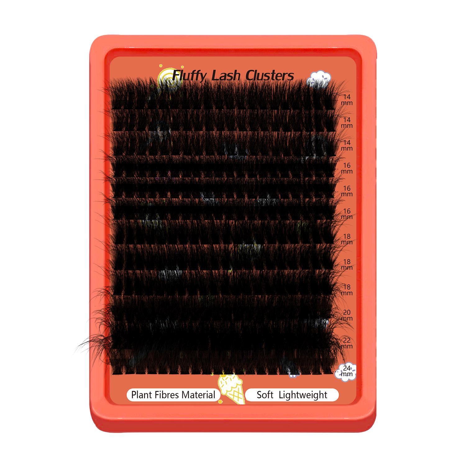 

Single Cluster 3D Fluffy False Eyelashes - 80D/100D Hot Melt Flower Design Mix Length 14-24mm