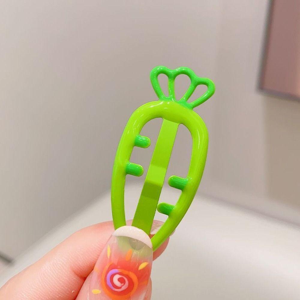 

New Cute Carrot BB Hairpin Candy Color Dopamine Hairgrip Gift Headwear Children зелёный