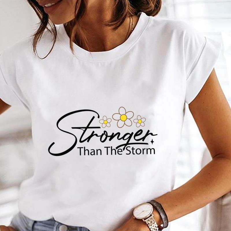 (Asian Size) Love Heart Trend Tee Lady Female Top Printed Women Casual T Shirt Fashion Clothing Graphic Short Sleeve T-shirts